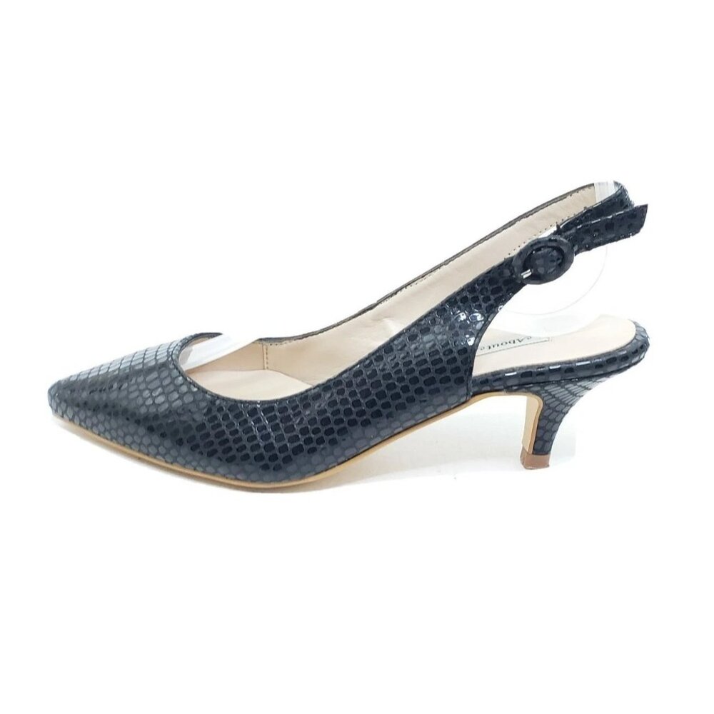 About Arianne Frida Womens Slingback Kitten Heels Black Leather Snake EU 36 US 6